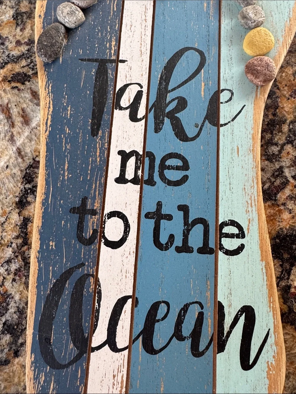 Take Me to the Ocean Flip-Flop Wall Sign - Blue